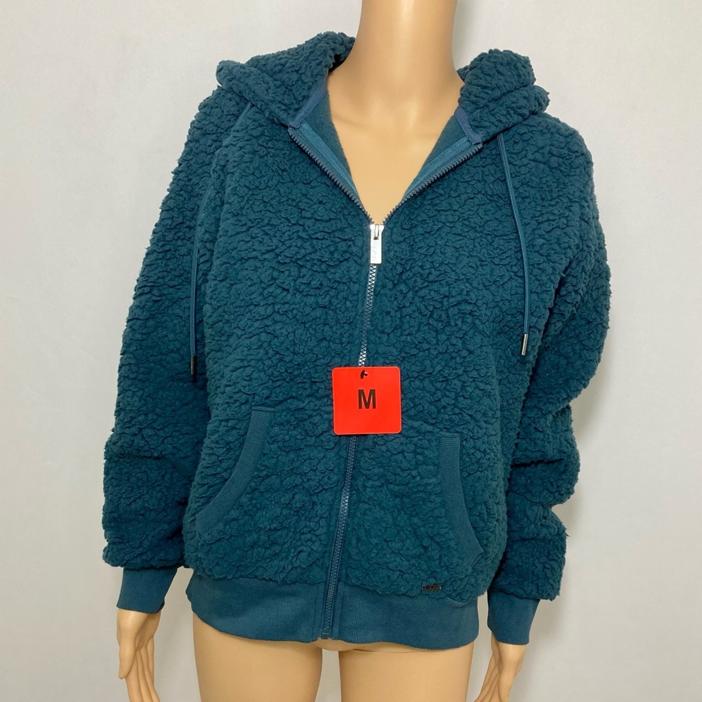 Sz Medium NWT ANDREW MARC MNY ULTRA SOFT ZIP FRONT FAUX FUR HOODIE